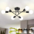 Luminária Lustre Teto Moderno Para Cozinha Sala 6 Cabeças Preto