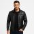Jaqueta De Couro Masculina Slim Forrada Sem Capuz