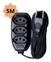 Extensão Eletro Mixer 5m Bivolt 3 Tomadas Preto