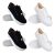 Kit 2 Tênis Feminino Branco Preto Casual Confortável Slip On