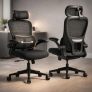 Cadeira Escritório Ergonômica Presidente Ajuste Lombar Nr17 Preto Mesh