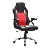 Cadeira de Escritório Presidente Gamer Play Preta e Vermelha