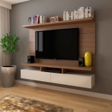 Painel para TV 50 Polegadas Zeus Natural e Off White 184 cm