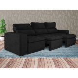Sofá 4 Lugares Retrátil e Reclinável Bellagio Velosuede Preto