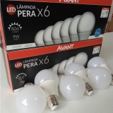 Pack 6 Lâmpada Led 9W branco Frio 6500k Bivolt Avant