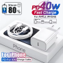 Carregador Rápido 40W PD Tipo C para iPhone 11 a 17