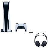 Playstation 5 com 825 GB e 01 Controle DualSense sem Fio + Headset sem Fio Sony Pulse 3D Midnight Black para PS5