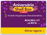 Cupom R$ 0,20 centavos por LITRO  abastecido, desconto máximo de R$15 OFF no APP Shell Box