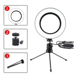 Ring Light Led Mesa Iluminador Pequena Tripé 6 Polegada 16cm