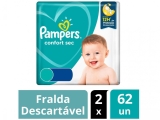 Kit Fralda Pampers Confort Sec Tamanho XG 11 a 15kg – 124 Unidades
