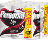 Personal VIP – Papel Higiênico, Folha Dupla, Branco, 12 unidades (Embalagem pode variar)