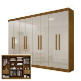 Guarda Roupa Hera- C/8 Portas- Imbuia/off white Rufato