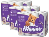 Kit Papel Higiênico Folha Dupla Mimmo 16 Rolos – 30m com 3 Unidades