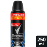 Desodorante Aerosol Rexona Men Active Dry 250ml