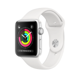 Apple Watch Series 3 MTEY2BZ/A GPS, 38 mm, Caixa Prateada de Alumínio com Pulseira Esportiva Branca
