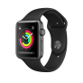 Apple Watch Series 3 MTF32BZ/A GPS, 42 mm, Caixa Cinza-Espacial de Alumínio com Pulseira Esportiva Preta