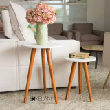 Mesa De Canto Pé Palito 2 Mesas Tripe Redonda Fosca *** – KELAN