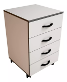 Gaveteiro Volante P/ Escritório 4 Gavetas – Cristal/preto