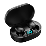 Fone de Ouvido Dual LED Bluetooth 5.0 Sem Fio, Preto