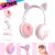 Fone de gatinho bluetooth sem fio fone de ouvido infantil fone de ouvido rosa colorido degrade