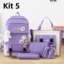 Kit 5 Bolsa Mochila Feminina Masculina De Nylon adequado Para Escola Multiuso