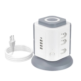 COIBEU Torre de Tomadas Branca 9+4+1 – 9 Tomadas + 4 USB + 1 Type-C Cabo 2m Proteção Contra Sobrecarga