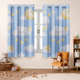 Cortina Infantil 2,00 x 1,50 Decoração Para Quarto De Criança Chuva De Amor e Nuvens