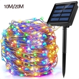 Corda de Luz de Fada Solar – Luz LED Impermeável, 3 Modos, 10m-20m