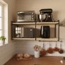 Suporte microondas forno air fryer impressora prateleira de parede nicho multiuso