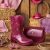 Kit Bota Infantil Feminina Texana Cano Alto Boiadeira + Bolsa PVC Transversal Brilhante