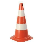 Cone De Sinalização 50cm Branco/Laranja – PLASTCOR