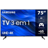 Smart TV 75″ UHD 4K Samsung 75CU7700, Processador Crystal 4K, Samsung Gaming Hub, Visual Livre de Cabos, Tela sem limites, Alexa built in