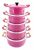 Jogo De Panela Em Aluminio Batido Fundido Grosso Rosa – Panelasbrasil