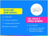 Máscara Lavável / Reutilizável Dupla Camada Branca – Atlântica 39272 3 Unidades
