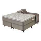 Cama Box Queen + Colchão Hellen Alpha com EuroPillow e Molas Ensacadas 61x158x198 cm – Bege