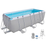 Piscina Retangular Estruturada Jilong com Bomba Filtrante e Escada – 7.800 Litros