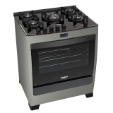 Fogão 5 bocas Dako Supreme Timer Glass Titanium com mesa de vidro