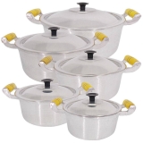 Jogo De Panela Alumínio Fundido Batido com Tampa Tradicional – Pluglar