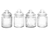 Jogo de Potes de Vidro Hermético – Redondo 300ml Casambiente POVI082A 4 Peças