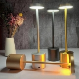 Luminária de Mesa Touch LED Recarregável Sem Fio Candeeiro Dimerizável em Alumínio Entrega Pronto GA-270