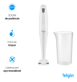 Mixer De Mão Portátil Branco 200w Com Copo 700ml MIX1002 Elgin 220V