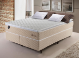 Conjunto Cama Box King Size Alford 193x203x66 Bege c/ Molas Ensacadas – King House
