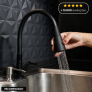 Torneira Gourmet Flexível para Cozinha de Bancada 2 Jatos Preta em ABS – Aromatec