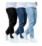 Kit Com 3 Calças Jeans Masculina Skinny Corte Tradicional