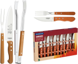 Kit para Churrasco Tramontina Jumbo 15 peças Aço Inox com Madeira
