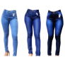 Kit 3 Calça Jeans feminina com Lycra Cintura Alta Empina Bumbum