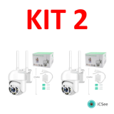 Câmeras de Segurança Wi-Fi 2.4G Inteligente ICSEE com Visão Noturna – Kit 2