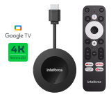 Smart Box Android Tv G Dongle 4k Intelbras – 32GB Armazenamento – Google Tv Certificado – Wifi Dual Band – Entrada pra cabo de Rede