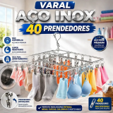 Varal Suspenso Para Roupas Íntimas em Aço Inox com 40 Prendedores Reforçado Slim