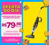 Aspirador de Pó 2 em 1 Gaabor com Filtro HEPA 1000W Smart Sweep Preto